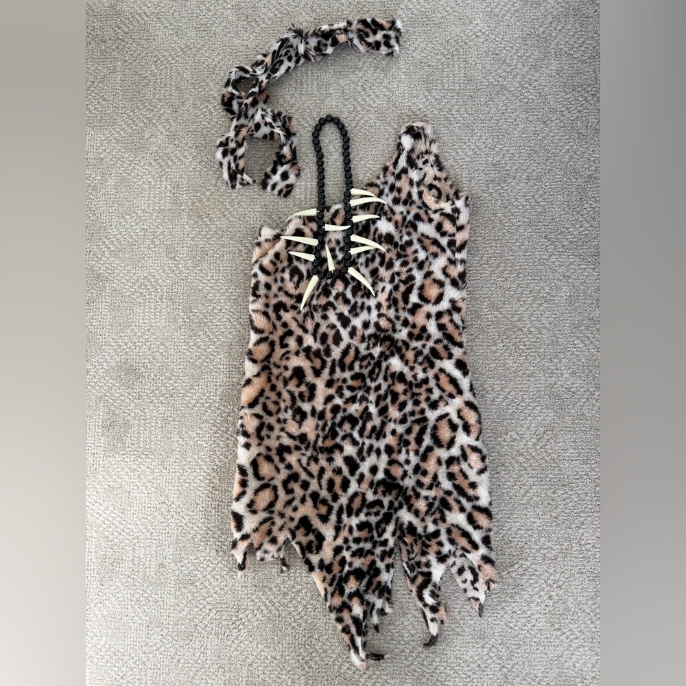 Leopard Print Costume with Bone Necklace